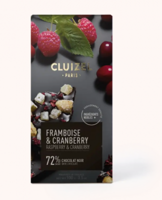Tablette Noir 72% Framboise & Cranberry